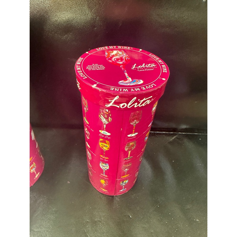 Lolita Love My Wine‎ No Place Like Home Christmas Wine Glass 15oz Hallmark Boxed